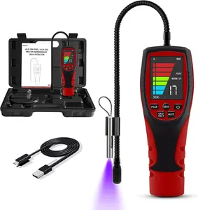 Refrigerant Leak Detector, ALD-200 PRO Freon Leak Detector Tool Box Freon Sniffer Air Conditioning Detection Automotive Halogen Gas Leak Detector for R410A R22 R1234YF R600a R290 HVAC Tools Portable digital  uv light test visual alarm 410 a buzzer meter
