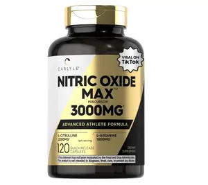 Carlyle Nitric Oxide Supplement 3000mg | 120 Capsules | with L-Arginine & L-Citrulline | for Men & Women | Pre & Post Workout | Non-GMO, Gluten Free