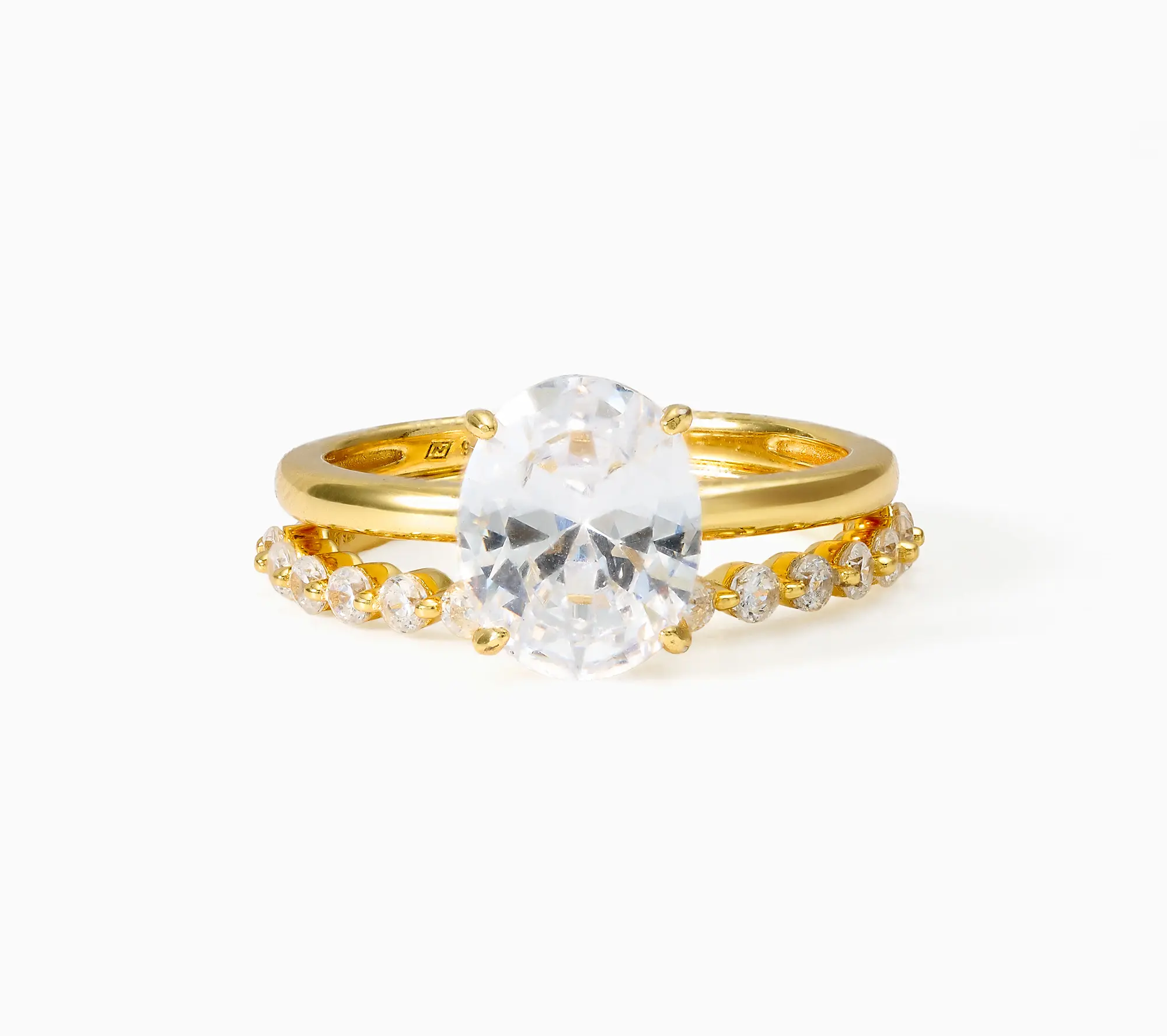 Diamonique Classics Bridal Ring Set, Sterling Silver