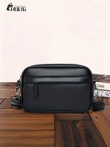 Men's PU Business Commuter Crossbody Bag, Fashion Casual Messenger Shoulder Bag, Small Square Sling Backpack Gift for Men, Minimalist Crossbody Bag