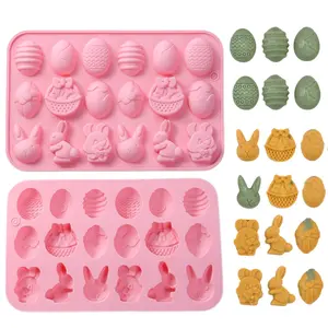 2Pcs Easter bunny silicone molds, egg molds, bunny egg ,Easter Basket, chocolate ,cake, jelly and mousse mold, ,ice cube, for baker,for party,Easter Treats