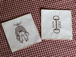 Set of 2 customizable western cocktail coasters