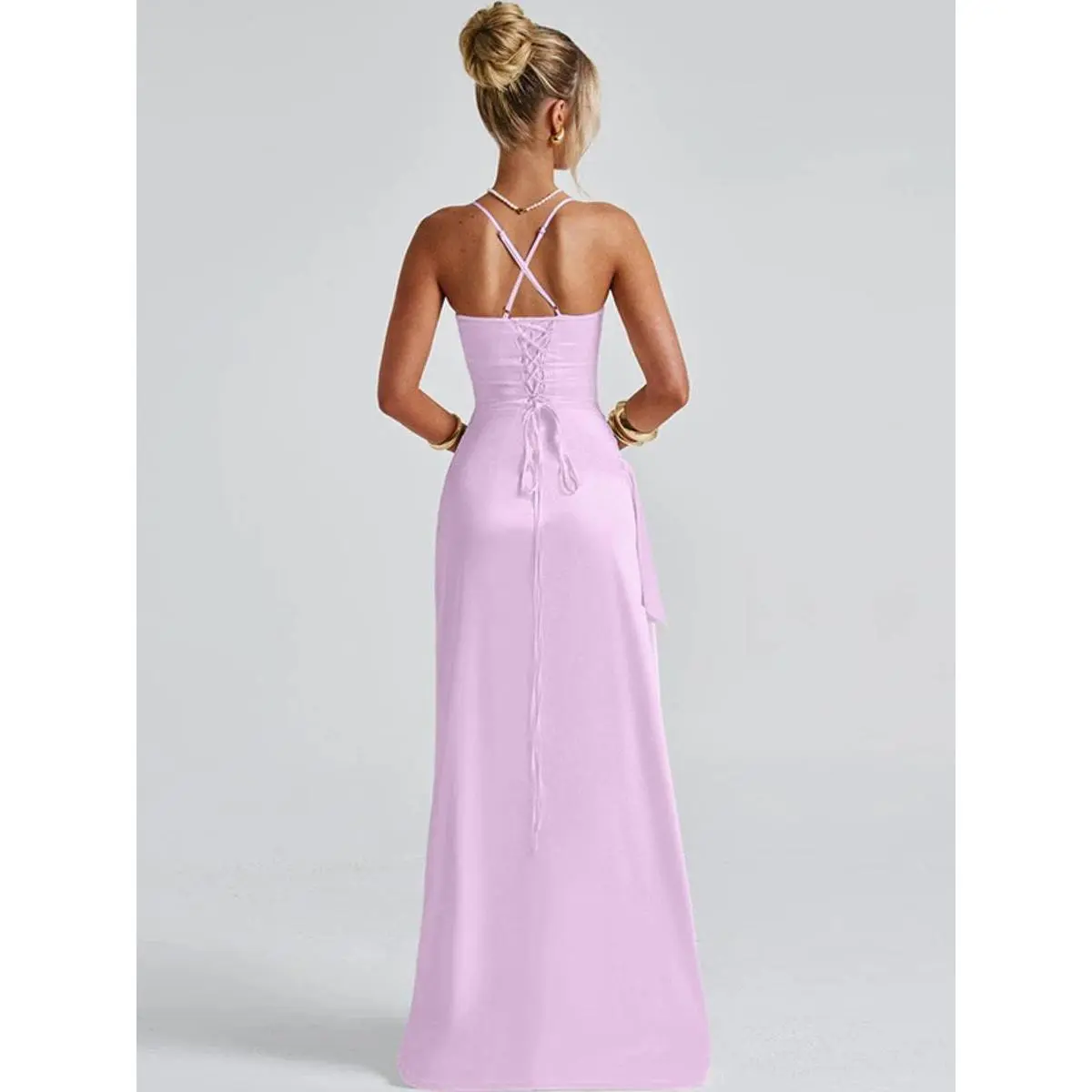 princess polly baby blue dress satin slip dress backless main image 0