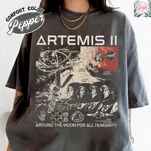 Artemis II For All Humanity Shirt, NASA Rocket Shirt, Artemis II Mission Comfort Colors T-Shirt