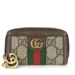 Pre-owned GUCCI Canvas Small Leather Goods Ophidia GG Supreme Key Holder