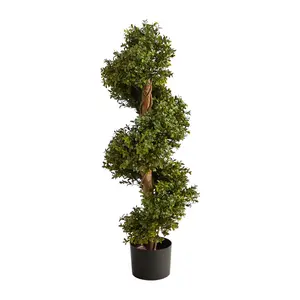 Nearly Natural 33" Boxwood Topiary Spiral Artificial Tree