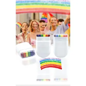 Rainbow crayon paint sticks multi-color face and body painting set for holidays, birthday parties, decorations, costumes, makeup, party supplies, and gifts.