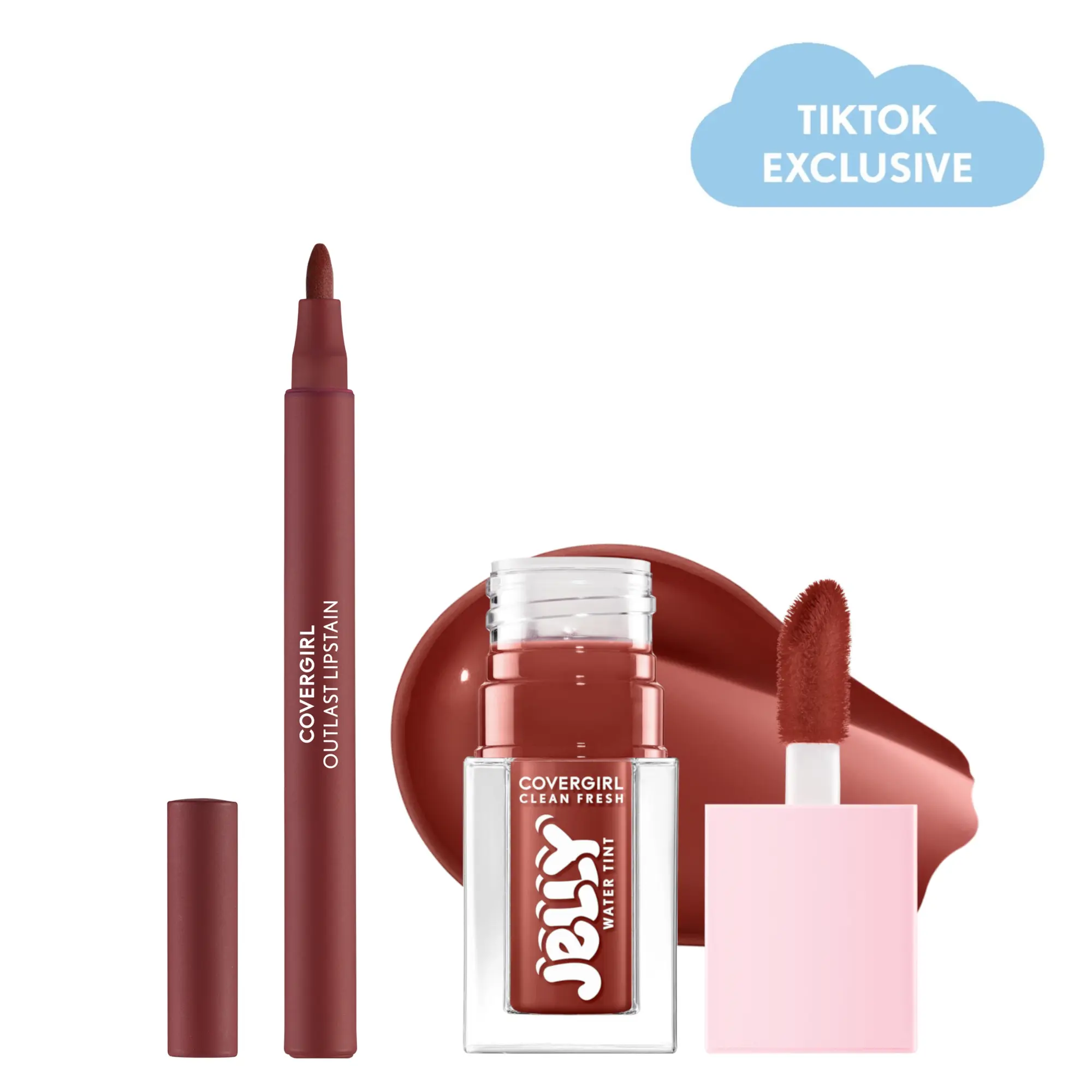 COVERGIRL Lip & Cheek Tint Duo, Outlast Transfer-Proof Lipstain + Clean Fresh Jelly Water Tint COVERGIRL Lip & Cheek Tint Duo, Outlast Transfer-Proof Lipstain + Clean Fresh Jelly Water Tint