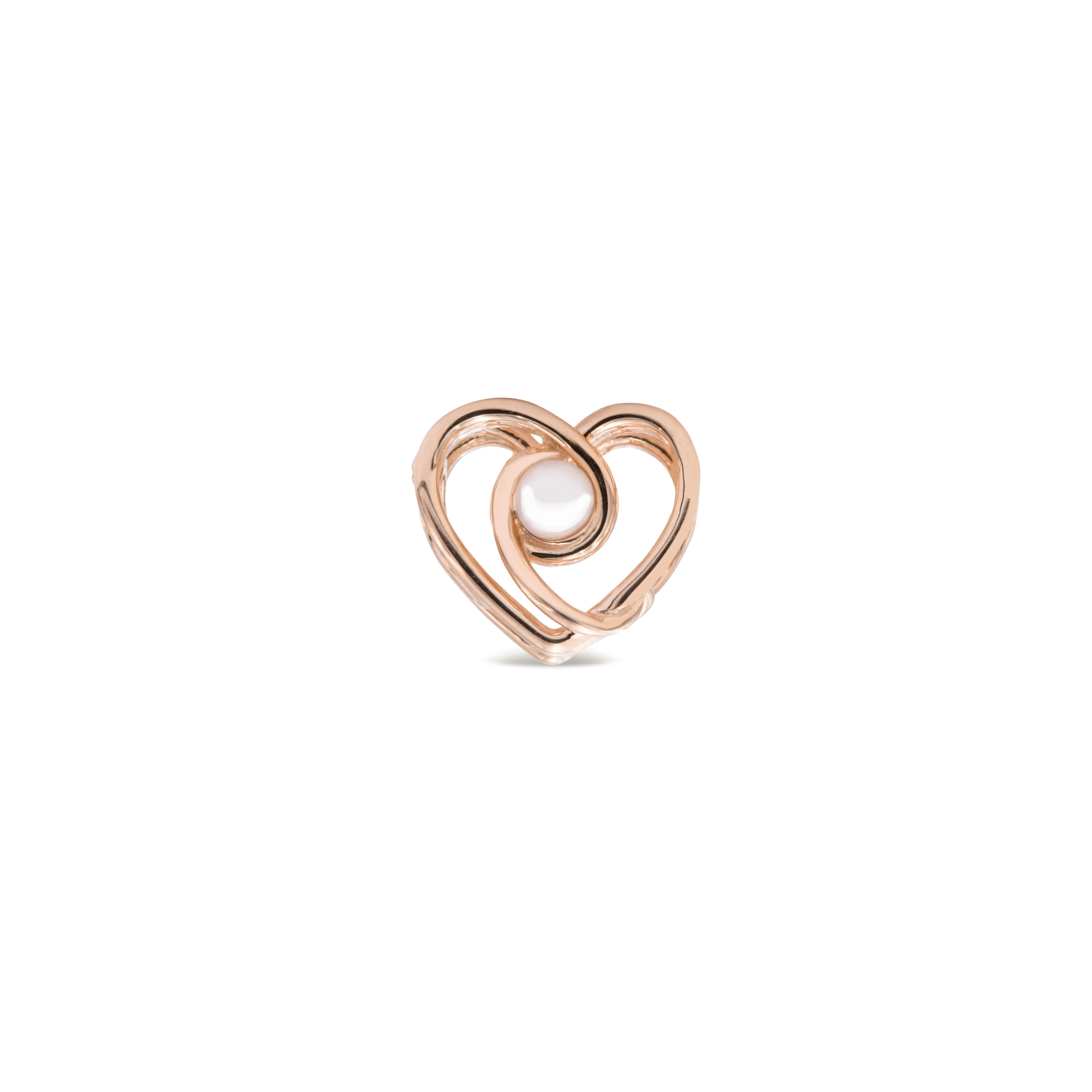 Pandora Gold Openwork Swirling Heart Charm with Treated Freshwater Cultured Pearl, Elegant Jewelry Piece, Precious Symbol of Love 752636C01, Meaning To Your Look, Charms & Pendants, Freshwater Pearl, Gift Symbolism, Swirl Hearts