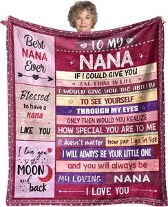 Nana Blanket Gift for Nana for Mothers Day from Granddaughter Nana Gift from Grandson - to My Nana Blanket for Sofa Bed - Birthday for Nana from Grandkids 50''x60''