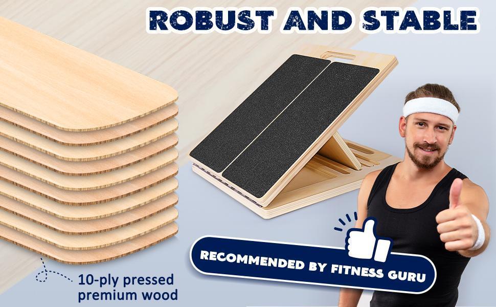 Portable Wooden Slant Board for Calf Stretching Squats Calf Stretcher Pilates Physical Therapy Equipment Adjustable Incline Board for Knees Ankle Heel Feet Leg Portable Wooden Slant Board for Calf Stretching Squats Calf Stretcher Pilates Physical Therapy Equipment Adjustable Incline Board for Knees Ankle Heel Feet Leg