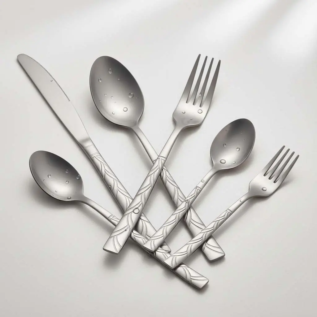 Durable Titanium-Plated Kitchenware Cutlery Set – Heavy-Duty Knife, Fork, Spoon, Matching Dessert Forks, Teaspoons, Rust-Proof, Dishwasher-Friendly, Everyday-Safe Tableware & Dinnerware Set, Tableware Set