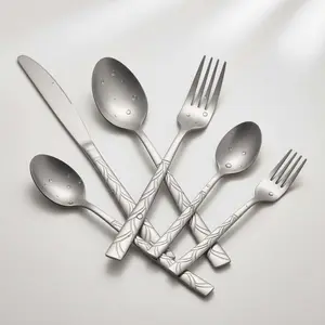 Durable Titanium-Plated Flatware Collection – Heavy-Duty Knife Fork Spoon Set with Matching Dessert Forks & Teaspoons | Rust-Proof, Dishwasher Friendly & Safe for Everyday Use