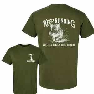 Keep Running You'll D Tired T-Shirt  Thermal Hog Hunting T-Shirt, Thermal Hunting Tee for Men, Wild Boar Shirt, Olive Green Hunting Graphic Tee, Outdoor Country Apparel, Gift For Hunters