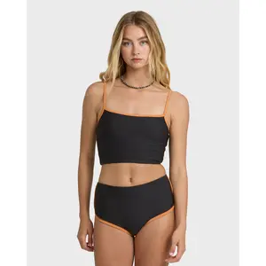 Tanlines Surf Tank Swim Tank Bikini Top - Black