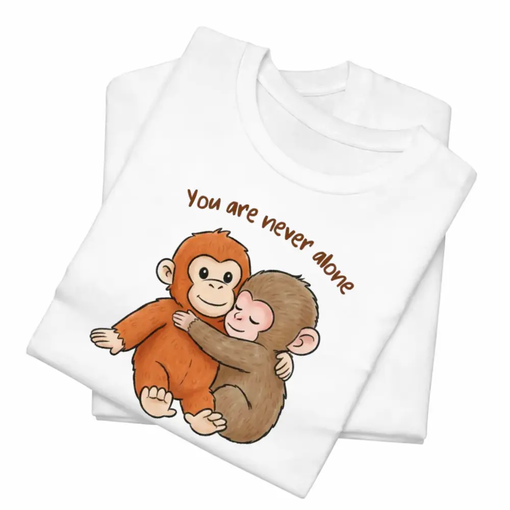 Viral Punch Monkey T-Shirt, Sweatshirt or Hoodie, Cute Baby Monkey with Plush Toy Shirt, Emotional Gift for Animal Lovers