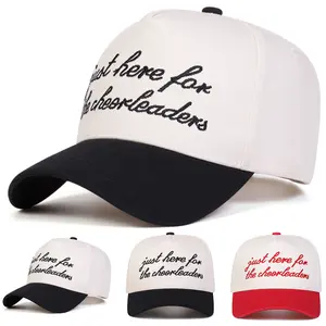 Unisex Letter Embroidered Two Tone Five-panel Baseball Cap Outdoor Adjustable Sunscreen Leisure Hat Spring Autumn Travel Tourism Beach Vacation