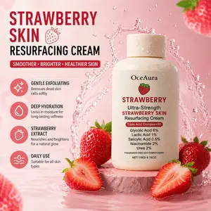 Strawberry Skin Resurfacing Cream, Daily Moisturizing Body Cream, Gentle Exfoliating Skin Care Cream, Smooth & Hydrating Formula 118g
