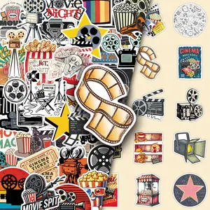 100 Sheets, Two Sets of Repeat Vintage Film Design Sense Personality Creative Decoration DIY Handbook Phone Case Stickers, DIY Sticker Paper