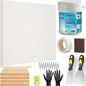 Drywall Repair Kit with 12"x12" Dry Wall Repair Panel, 33-in- Drywall Patch Kit Wall Patch Repair Kit with Spackle, Mesh Tape, Putty  & Sanding Block for Wall Surface Ceiling Large Hole Fill