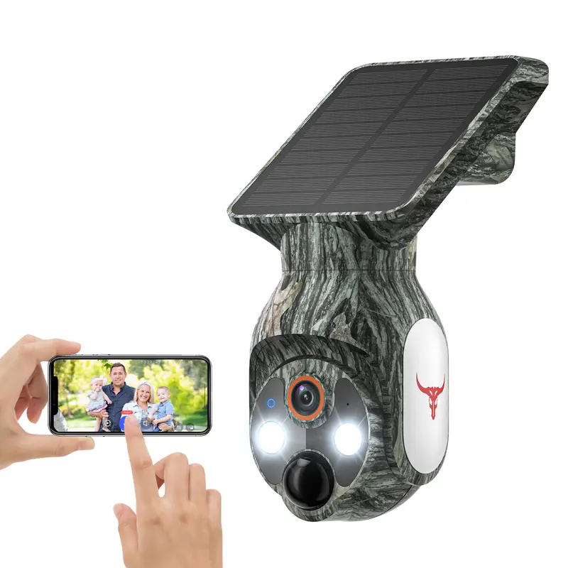 Outdoor Smart AI Camera - Solar-Powered 1080p Wi-Fi 355° Pan-Tilt Wireless Battery CCTV, Built-in Light, AI Motion Sensor, Night Vision, 2-Way Audio, IP65, Cloud Storage, 2.4GHz Only, Live View