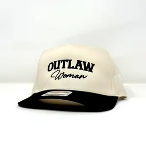 Outlaw Woman Embroidered Trucker Hat, Funny Trucker Hat, Outlaw Woman Embroidered Adjustable Structured Foam Trucker Hat