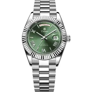 Men's Watch Automatic Wristwatch Mechanical Movement Day-Date, 30M Water Resistant, Screw-Down Crown, Classic Retro Roman Numerals Fashion Business Watches for Men