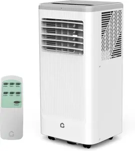 8000 BTU Portable Air Conditioner - Portable AC Unit for Bedroom up to 350 Sq. Ft - Cooling/Fan/Dehumidifier - Floor Standing Air Conditioner - 24H Timer - Window Kit Included - Black/White Top Cove