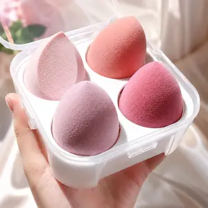[Flawless] 4PCS Professional Makeup Sponge Set| Say Goodbye to Cakey Foundation & Uneven Patches| Hydrophilic Expansion Technology| Pink Aesthetic Beauty Blender for Seamless Blending