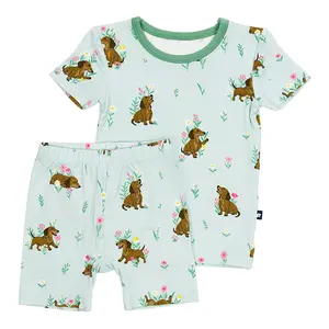 Short PJ Set in Dachshund Garden