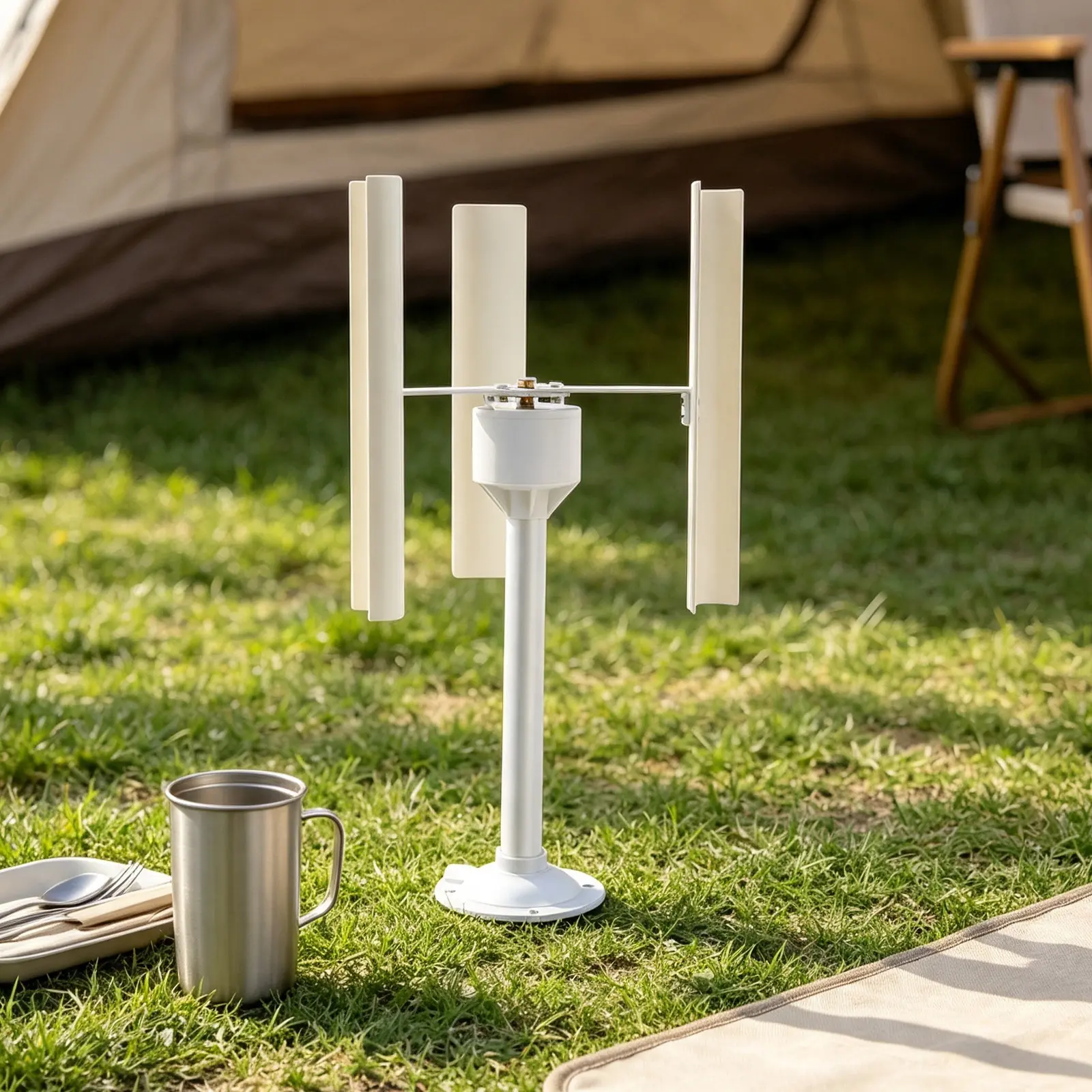 Vertical Axis Wind Turbine Model with 3-Blade Design, 16.5 Inch DIY Wind Generator 3-Phase Permanent Magnet Motor for Science Education & Home Projects