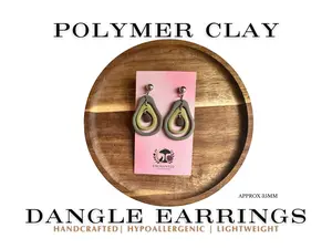 Avocado Polymer Clay Dangle Earrings