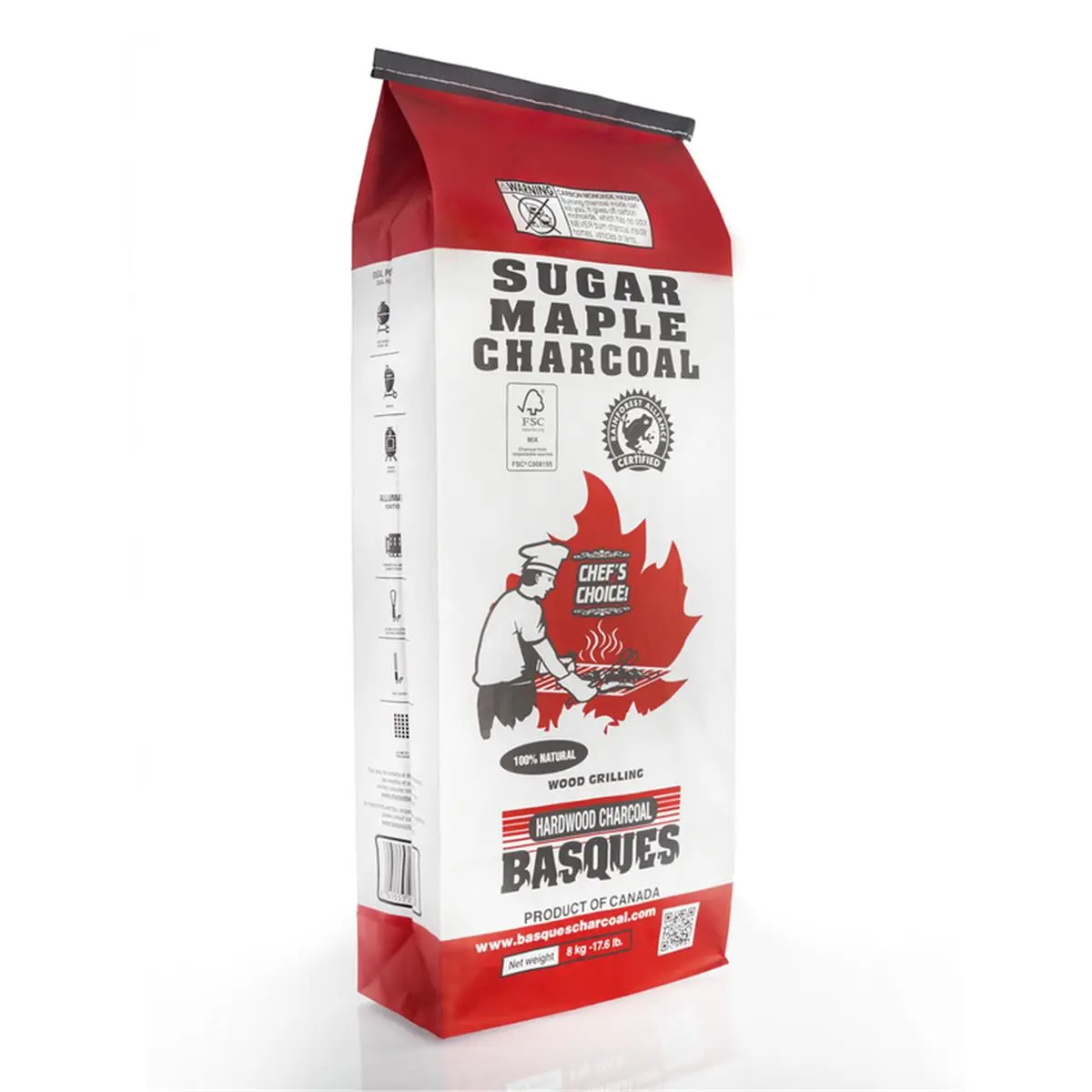 212 MAIN Sugar Maple Hardwood Lump Charcoal, 17.6 lbs, All-Natural Fuel with a Consistent Burn and Mild Flavor, Chef-Preferred for Barbecue Grills, Outdoor Bbq