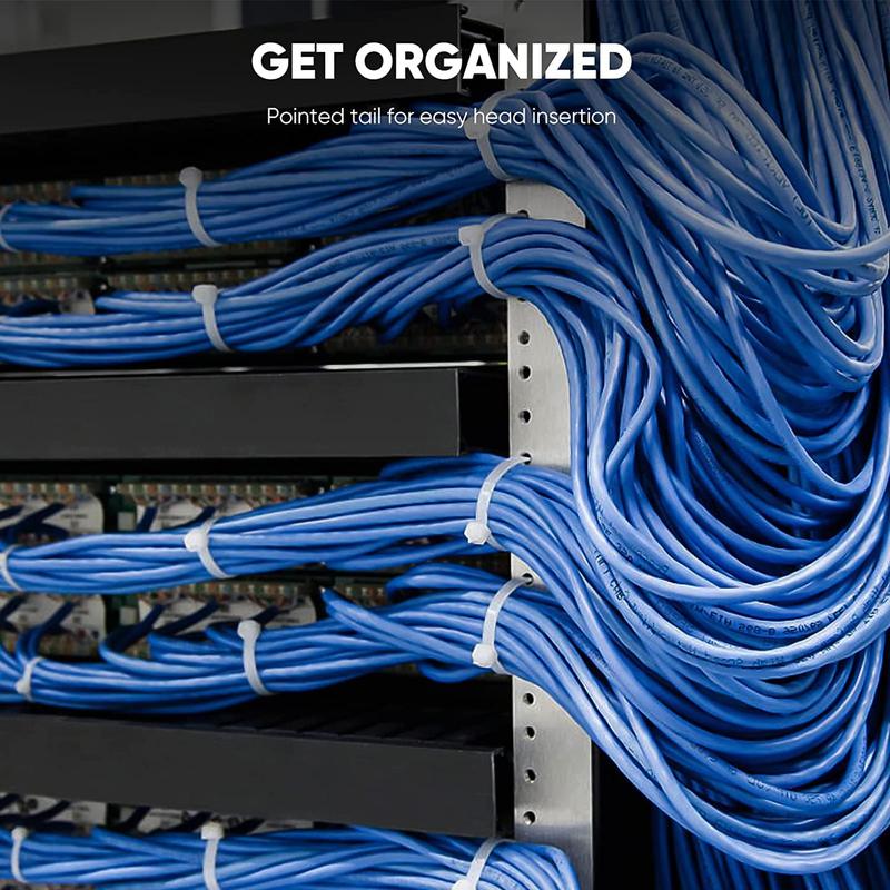 Zip Ties Assorted Sizes 400 Pack 4/6/8/12 Inch Cable Ties Heavy Duty Plastic Wire Ties UV Resistant Zipties Black Small Zip Tie Wraps Assortment Cord Management for Home, Office, Gardening