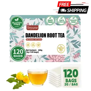 100% Natural Organic Dandelion Root Tea Bags (120 Counts, 2g Per Bag) | Vegan, Gluten/Sugar/Caffeine-Free | Promotes Digestive Comfort & Antioxidant Benefits | Eco-Friendly Individually Wrapped