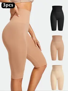 Women's High-Waisted Fitted Shaping Shorts, Seamless Tummy Control & Butt Lifting, Ideal for Yoga Running Wearable Underneath, Shapewear