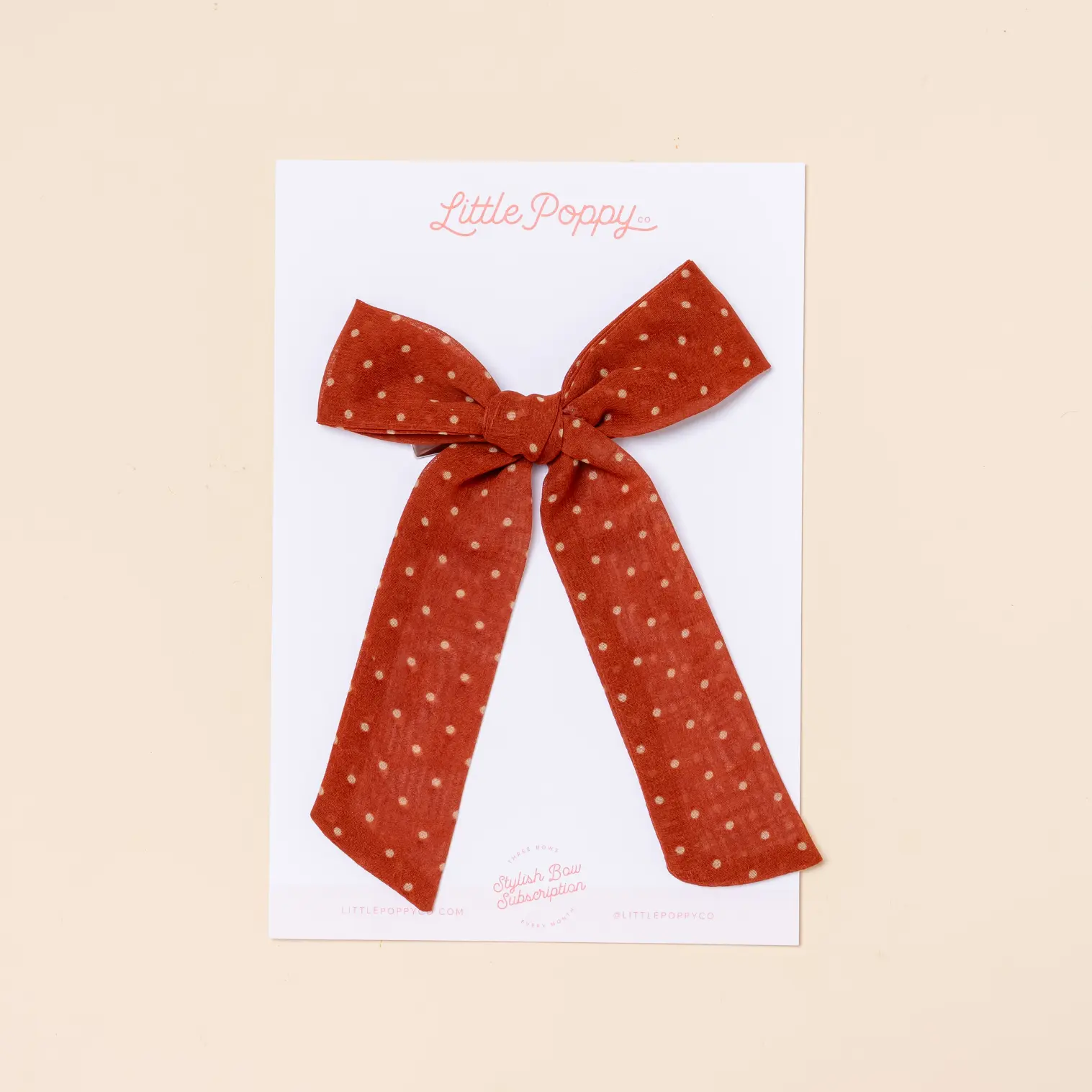 Pumpkin Chiffon Dot Bow Clip