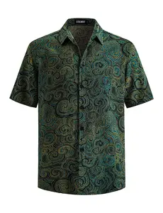 TIXMIE Mens Hawaiian Shirts Short Sleeve Casual Button Down Summer Shirts Floral Beach Vacation Tropical Shirts