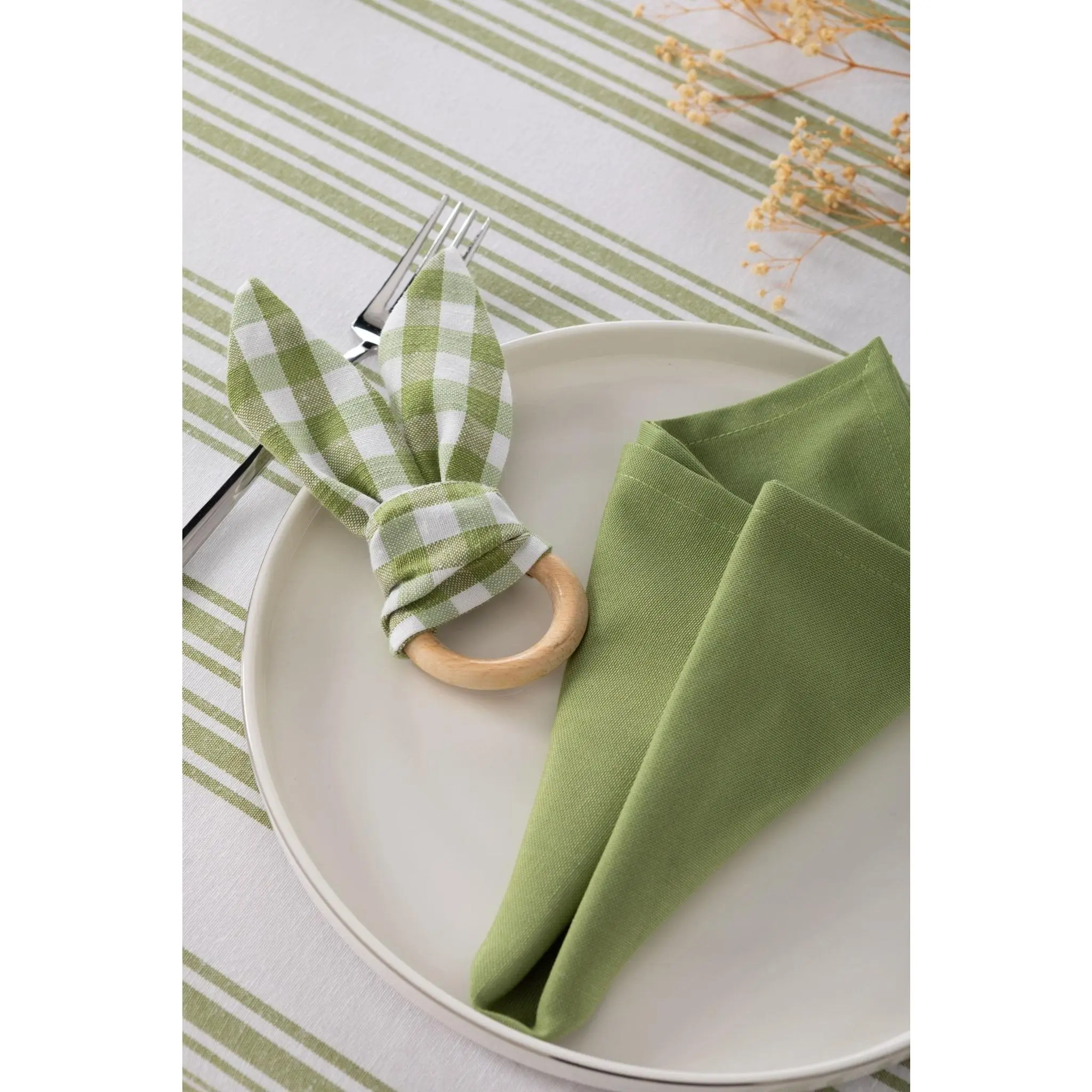 Napkin and Ring Set - Green