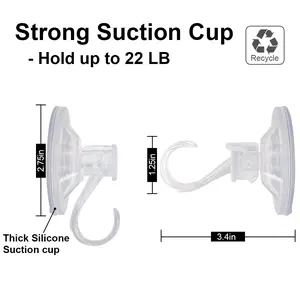 2 Pack Suction Cup Wreath Hanger,Large Clear Removable Suction Cup Wreath Hooks 22BL Strong Window Glass Wreath Suction Cup Holder Use for Halloween Christmas Wreath Decor