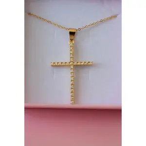 Large CZ Cross (Rolo Chain)