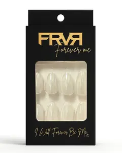 Glue on nails: Short round glazed donut