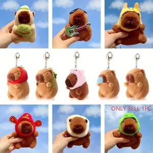 Soft Capybara Plush Keychain Toy Realistic Cute Capybara Stuffed Animals Toy Capybara Plushie, Pendant For Backpack Handbag Birthday Gift,Stuffed Toy,Pink Capybara,party favors for kids, Birthday Decoration, Keychain For Bags