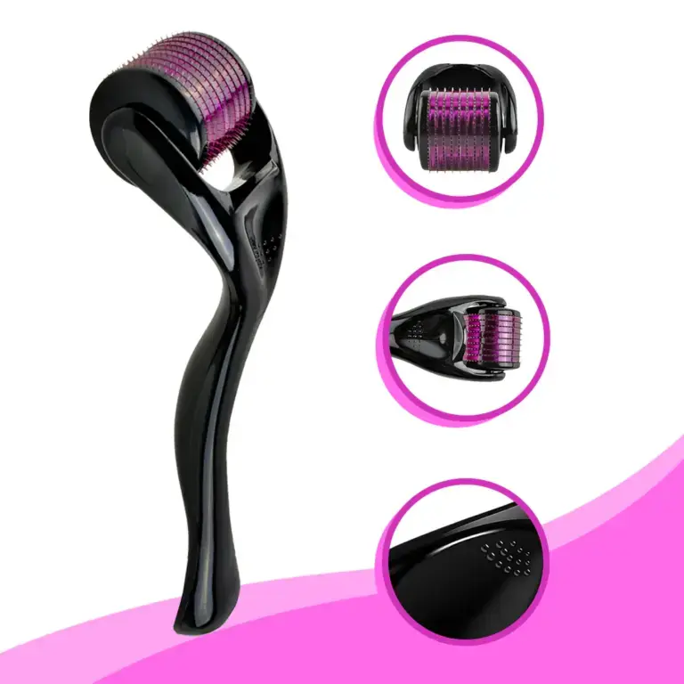 Nature Fairy Derma Roller 540 Stainless Steel Micro Needling Roller for Face & Beard Care 0.25mm & 0.5mm Youth Enhancing Tool with Ergonomic Handle for Enhanced Product Absorption