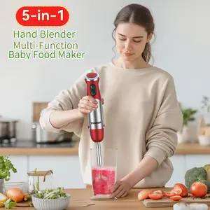 5-in-1 Multi-Function Baby Food Maker Kitchen-Grade Handheld Food Processor 12 Speed Settings Stainless Steel Blades Includes Measuring Cup