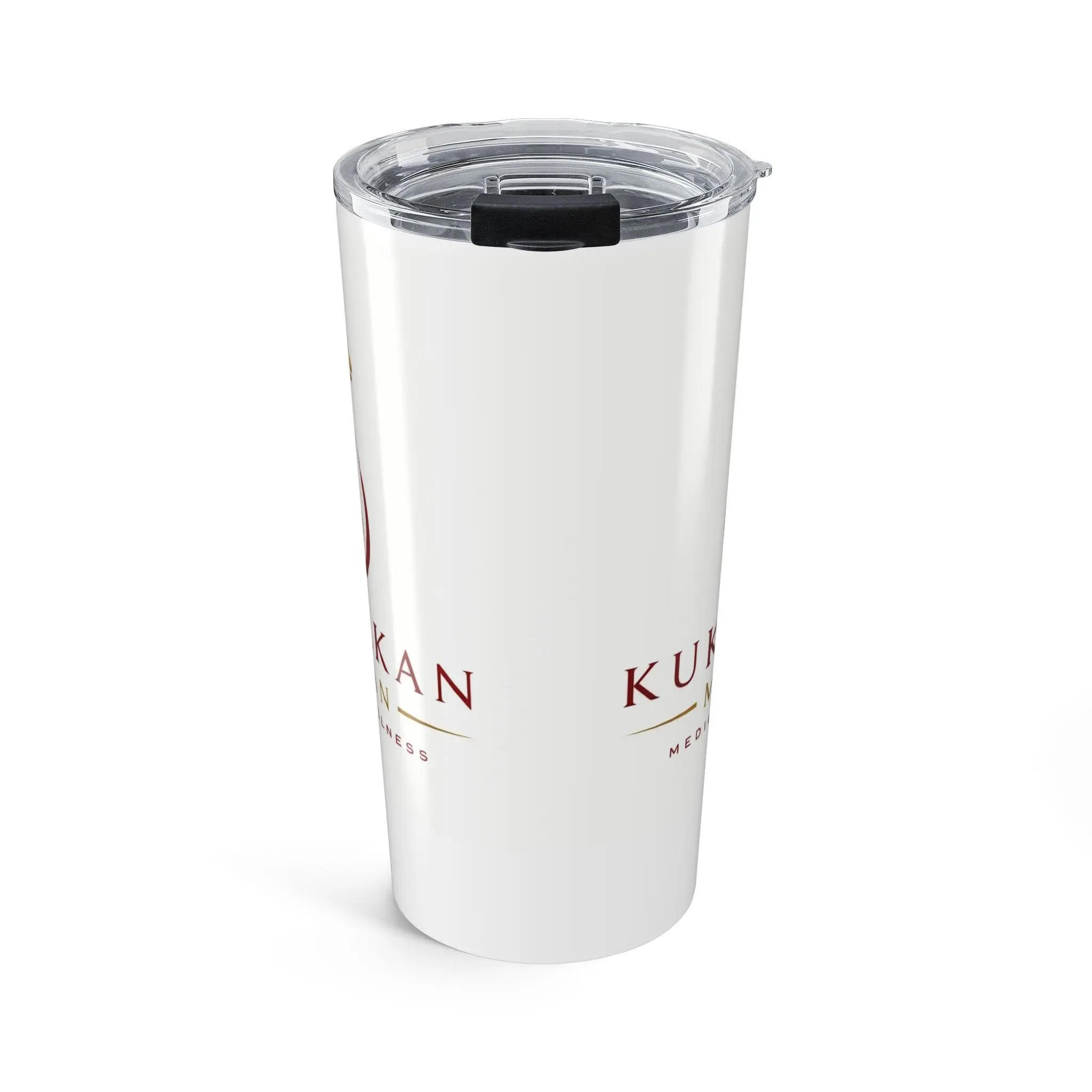 Kukan Med Wellness Logo Tumbler 20oz | White Stainless Travel Cup