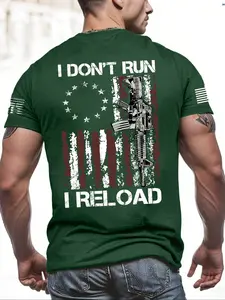 Men's Summer Fitted Letter Print Round Neck Short Sleeve Shirt, Casual Outdoor Sports Fitness Gift Tee, Gym Workout Shirt, High-Quality Knit Fabric, Top-Selling Shein