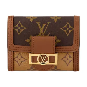 Louis Vuitton Dauphine Wallet for Women – Monogram Reverse Coated Canvas with Gold-Tone Hardware in Brown