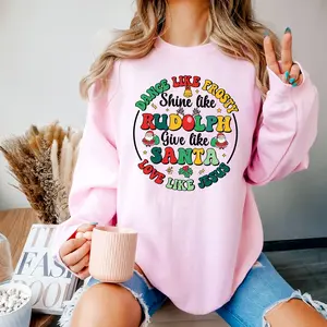 Christmas Sweater, Give Like Santa Sweatshirt, Pajama Sweater, New Year Sweatshirt, Family Christmas Sweatshirt, Christmas Gift for Family, Merry Christmas, Retro Xmas Graphic Sweatshirt, Winter Sweater