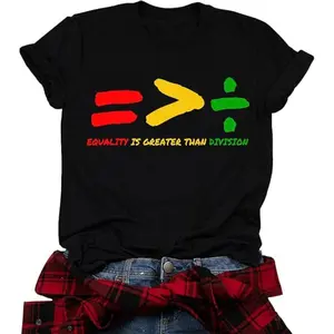 Equality Surpasses Division Cotton T shirt Celebrating Human Rights Awareness and Black History Month